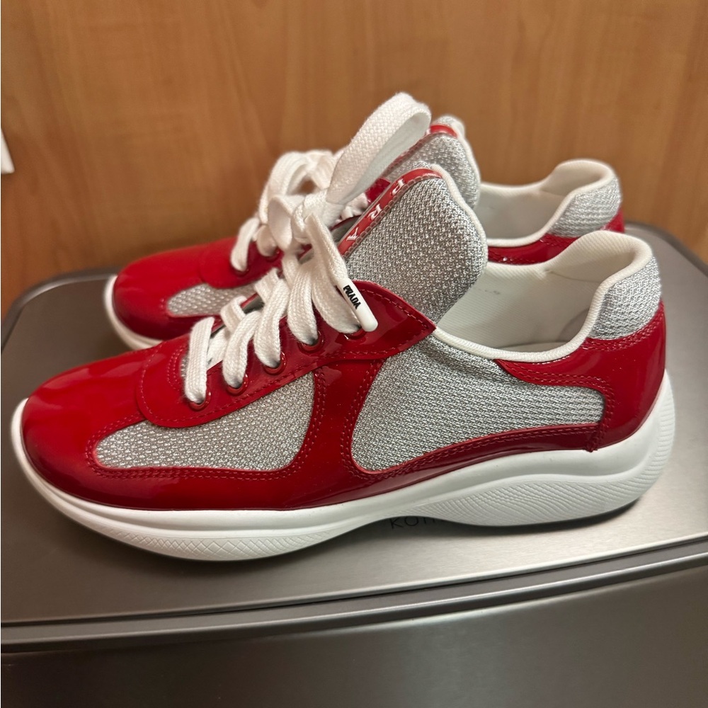 Stylish Red and Silver Women's Sneakers